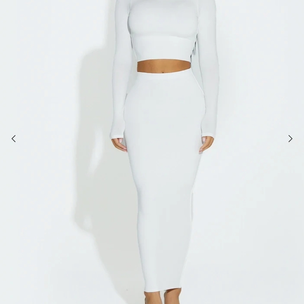 Naked Wardrobe White Maxi Skirt
